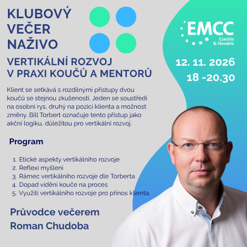 Klubový večer naživo: Vertikální rozvoj v praxi koučů a mentorů